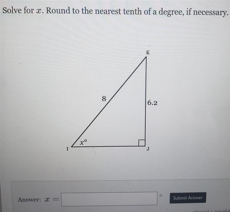 Solve for x. Round to the nearest tenth, if necessary.​-example-1