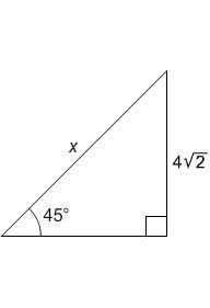 What is the value of X? 4 4√2 8 8√2-example-1