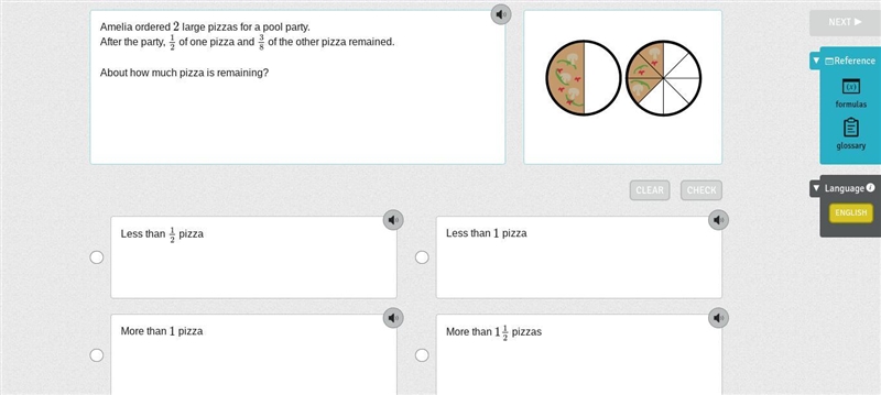 Imagine math problem! DUE TODAY!!! Amelia ordered 2 large pizzas for a pool party-example-1