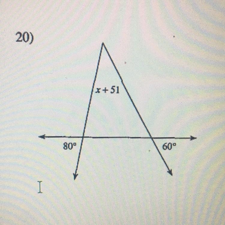 Copy the shape and fill in the missing angle. Sow the work. Thanks.-example-1