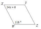 HELP DUE IN 15 MINS! Solve for x in the parallelogram below: X=??-example-1