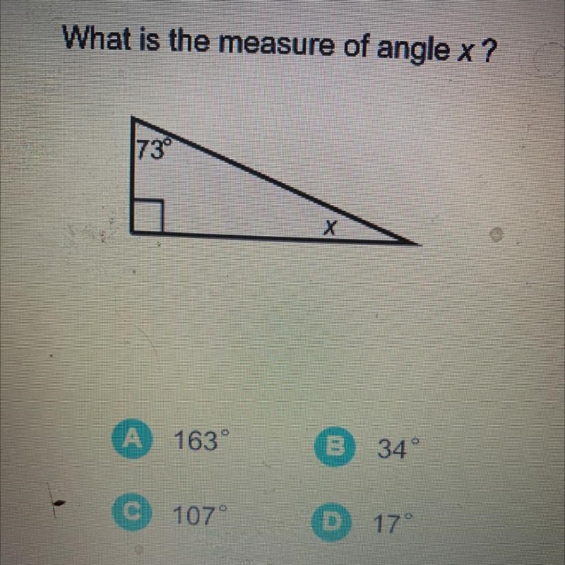 What is the measure of angle X?-example-1