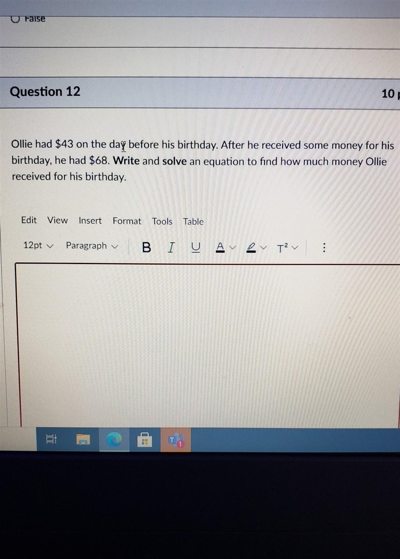 ollie had 43 on the day before his birthday after he received some money for his birthday-example-1