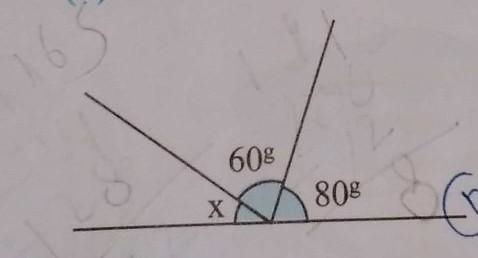 Find the value of the the missing angle in grades in each of the following figures-example-1