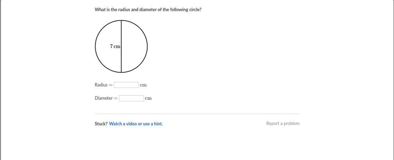 What is the radius and diameter of the following circle?-example-1