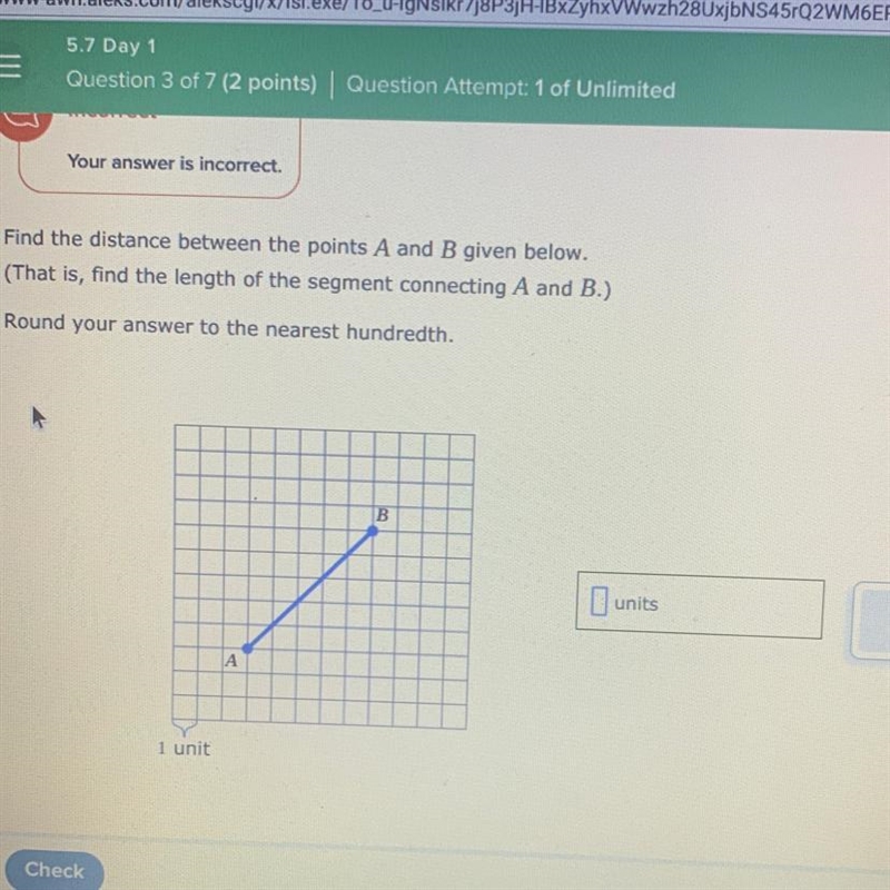 Find the distance between the points A and B given below.-example-1