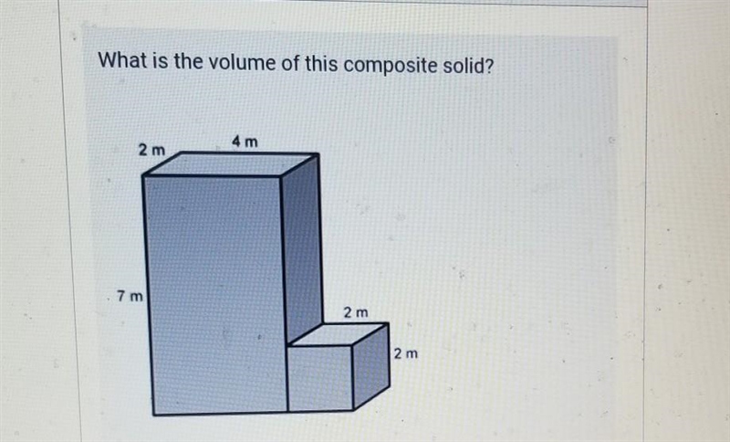 NEED HELP ASAP!! What is the volume of this composite solid? - A. 64 cubic meters-example-1