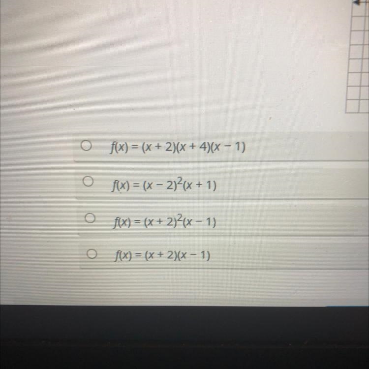 Select the correct answer. Which equation could represent the graphed cubic function-example-1