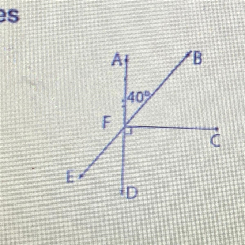 Name an angle of A) 40°-example-1