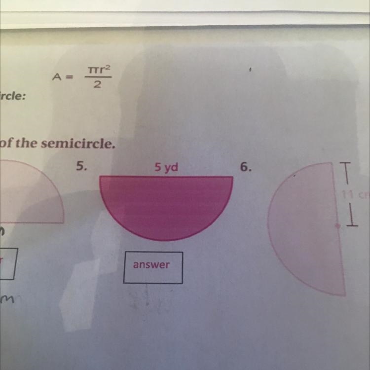 Find the area of the semicircle-example-1