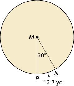 Find the radius r of the circle. Round your answer to the nearest tenth.-example-1