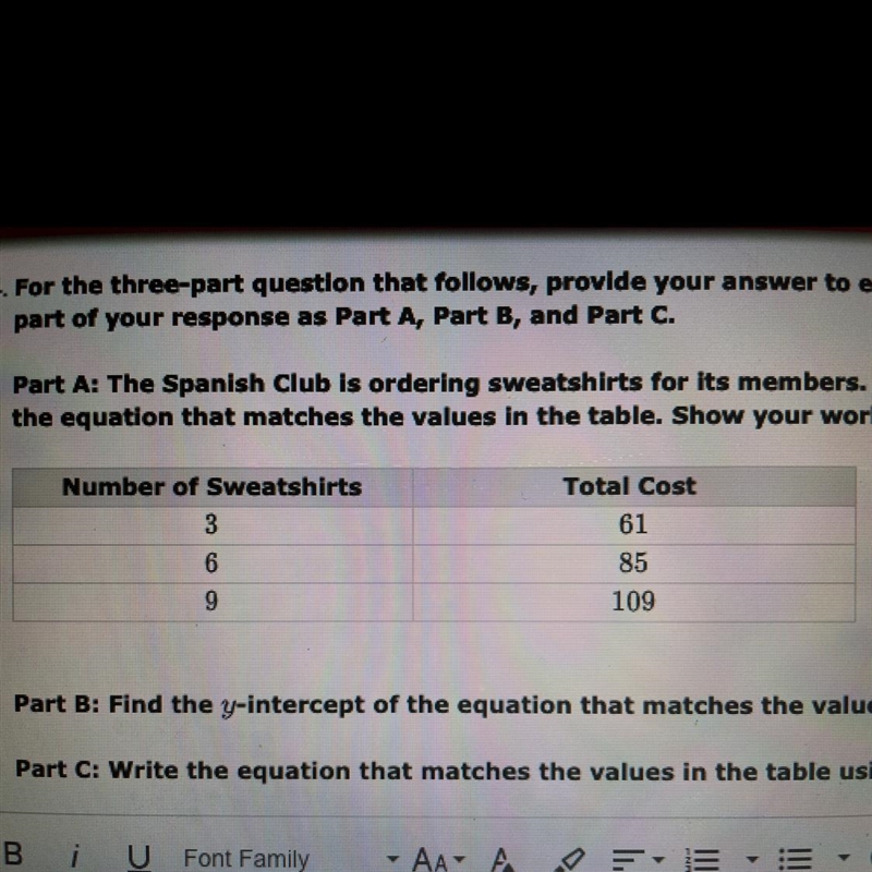 10 points!!! What is the slope, y intercept, and equation from this table.-example-1