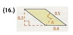 Find the value of “h” in the parallelogram shown below.-example-1