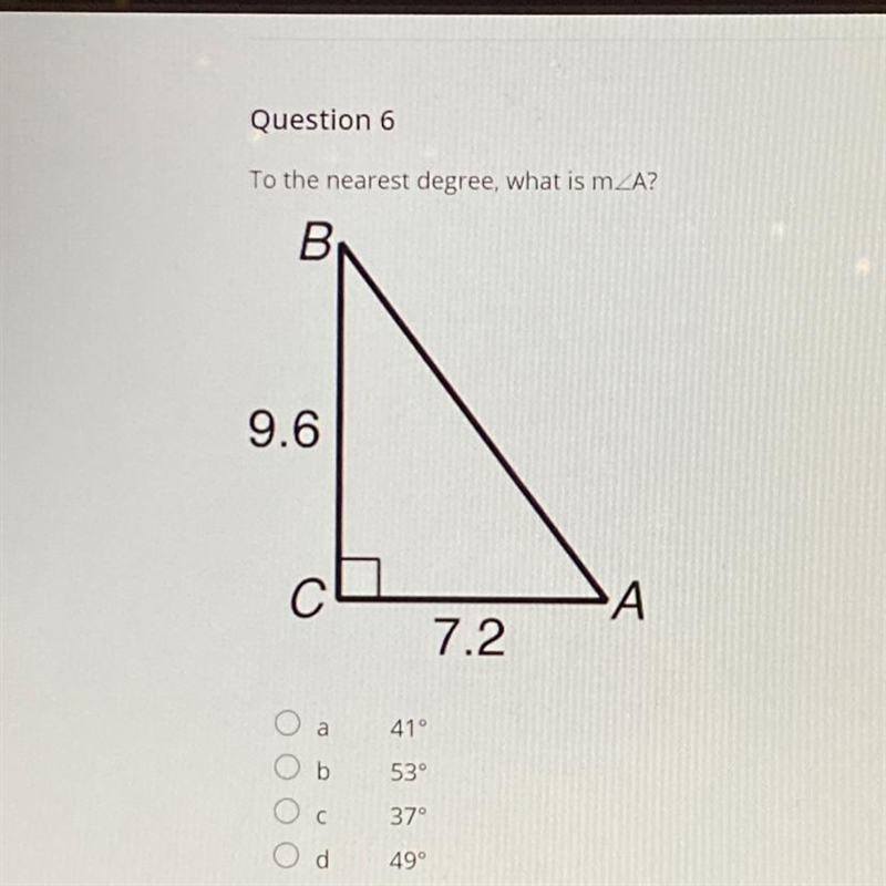 To the nearest degree, what is m A-example-1