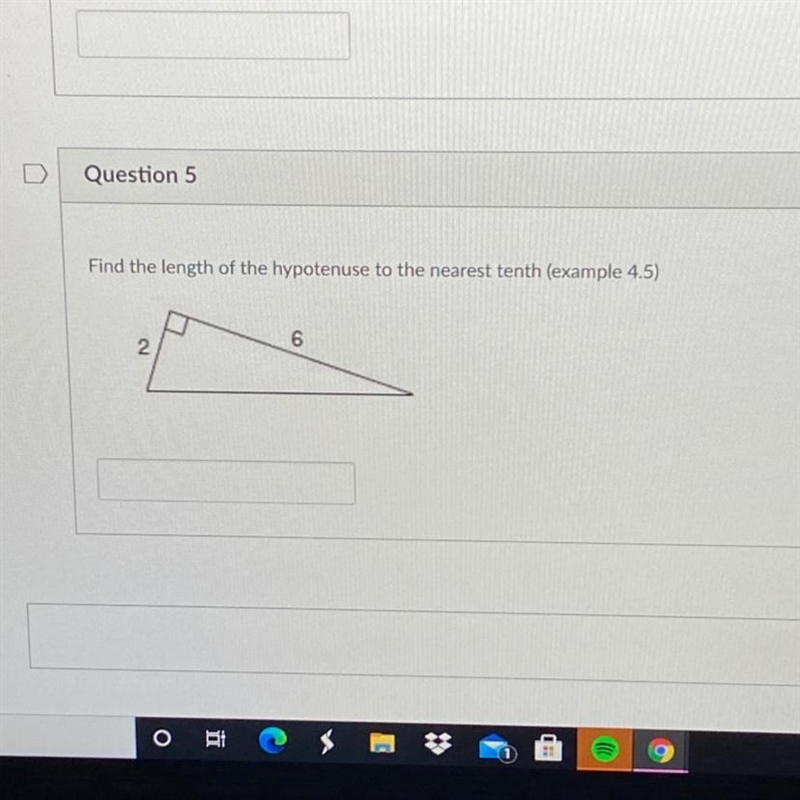 Find the length of the hypotenuse to the nearest tenth (example 4.5) 6 co 2-example-1