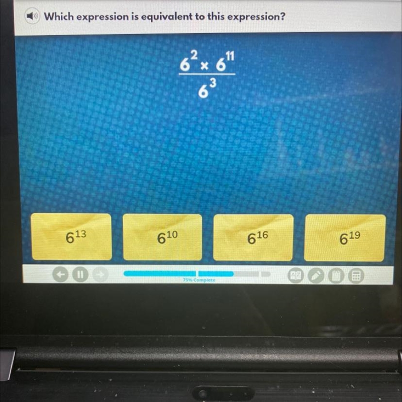 Which expression is equivalent to this expression? 11 6 613 610 616 619-example-1