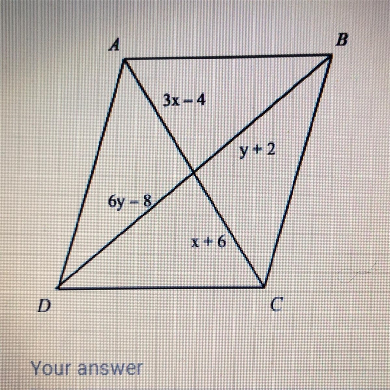 #6 Find x to show that Quadrilateral ABCD is a parallelogram.-example-1