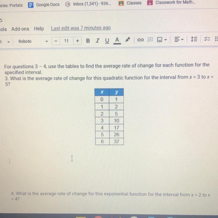 What is the average rate of change for the quadratic function for the interval from-example-1