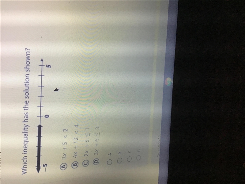 Which inequality has the solution shown?-example-1