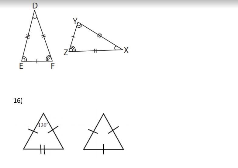 Determine if each pair of triangles is congruent. If so, write the congruence statement-example-1