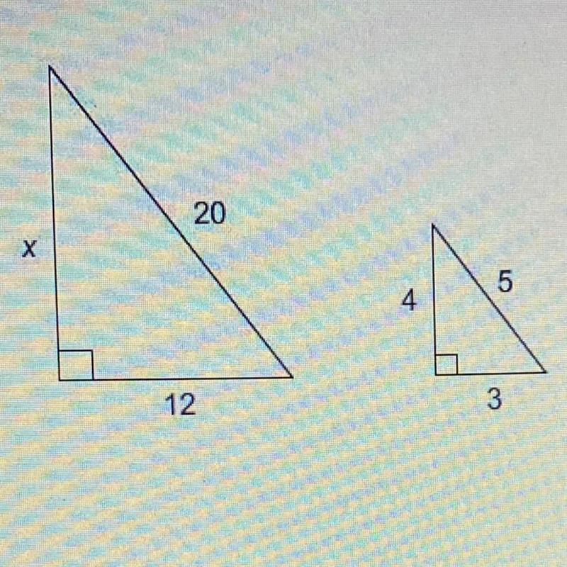 The triangles are similar. What is the value of x? Enter your answer in the box.-example-1