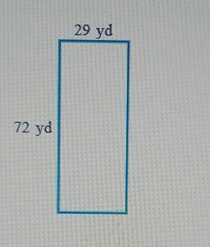 What is the area and perimeter of 29 yd and 72 yd ​-example-1