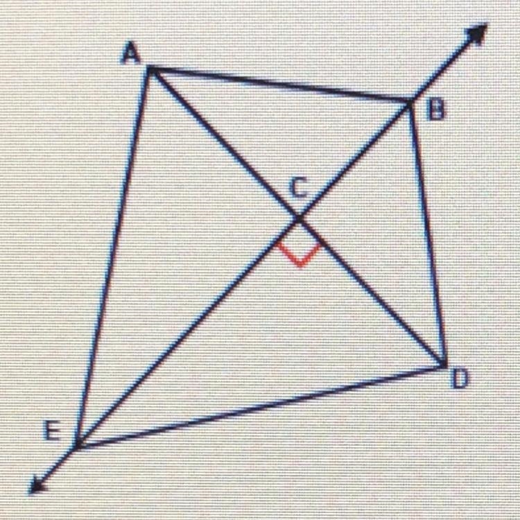 4. If BÉ is a perpendicular bisector of AD, which statement is true?-example-1