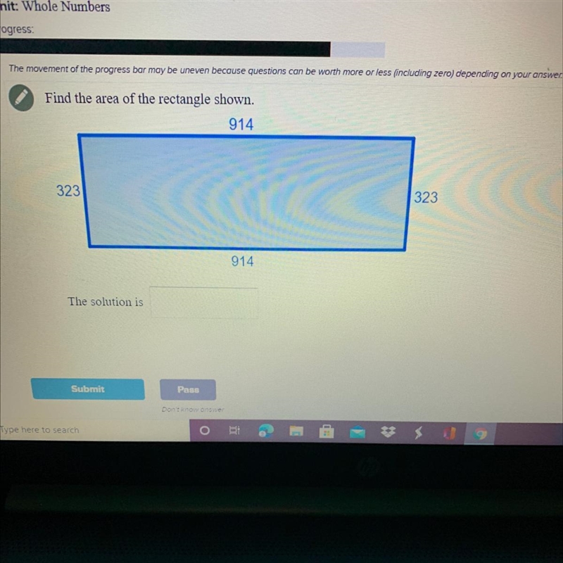 Find the area of the rectangle shown below-example-1