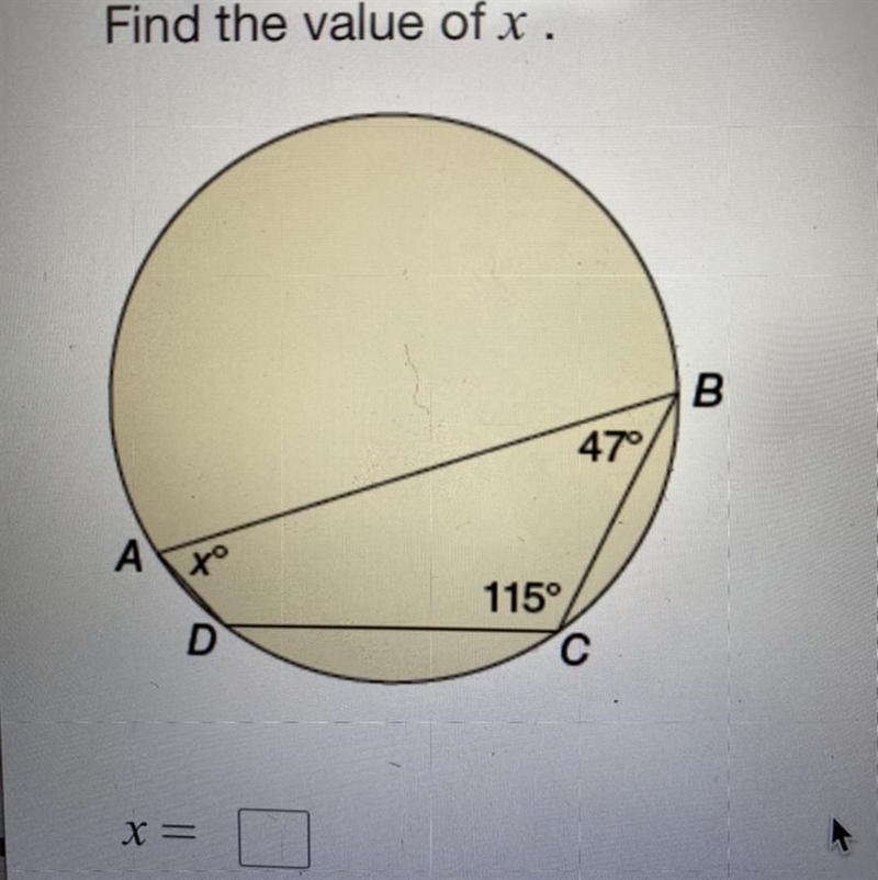 Find the value of x. X=-example-1