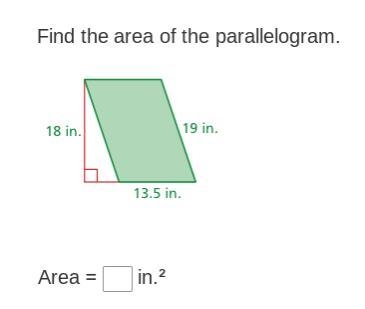 Find the area of the parallelogram.-example-1