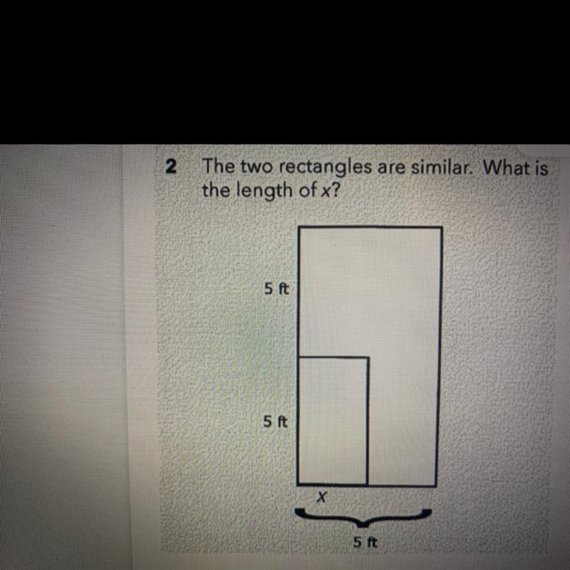 The two rectangles are similar. What is the length of x?-example-1