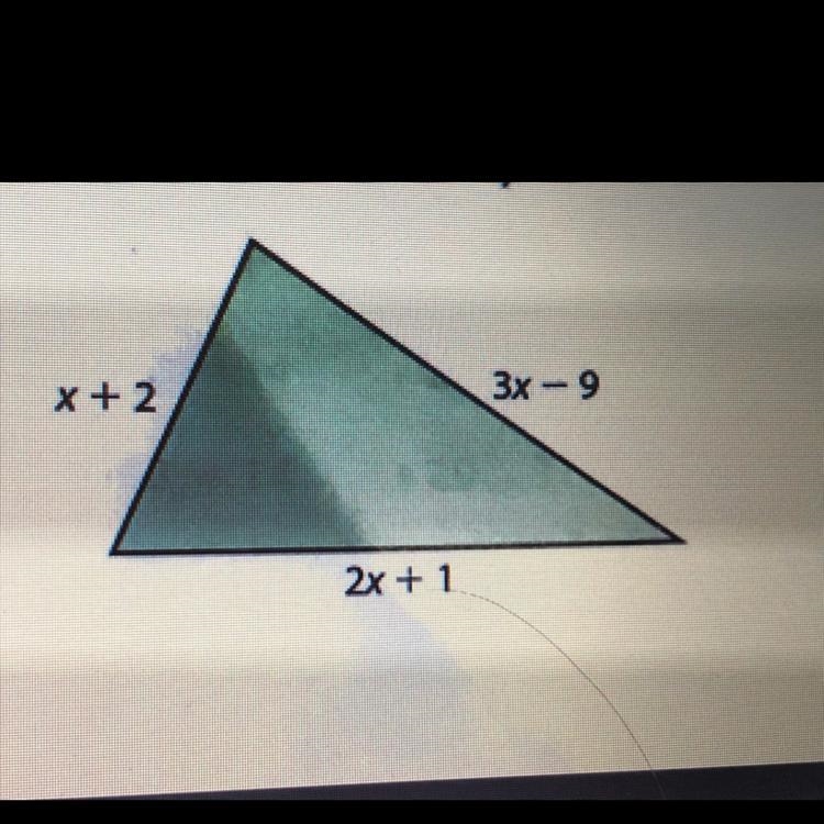 18. The perimeter of the given triangle is 36 cm. Find the value of x.-example-1