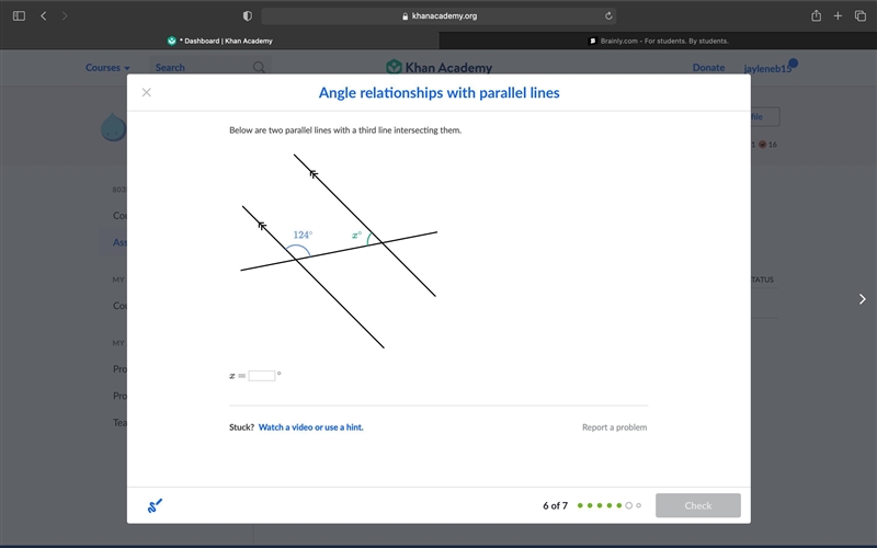 Below are two parallel lines with a third line intersecting them.-example-1