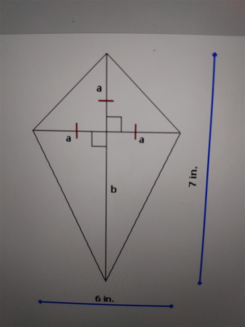 What is the perimeter, to the NEAREST INCH, of the kite?-example-1