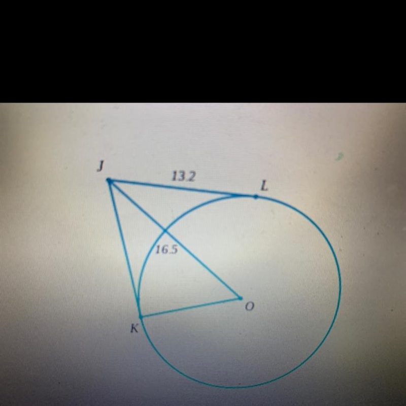 In the figure below,the segments JK and JL are tangent to the circle centered at O-example-1