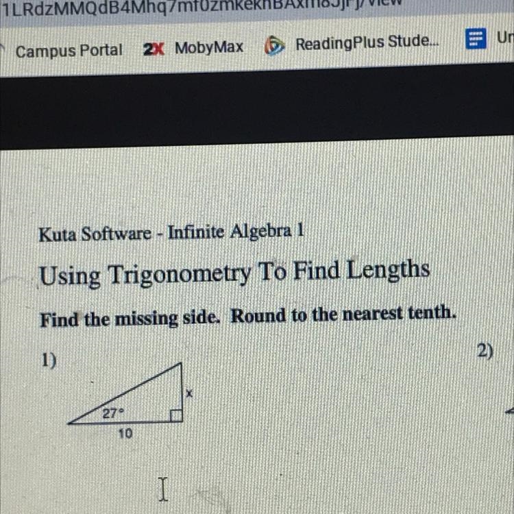 Find the missing side. Round to the nearest tenth-example-1