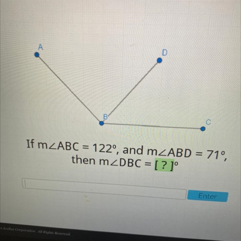 If m ABC = 122°, and m then m-example-1