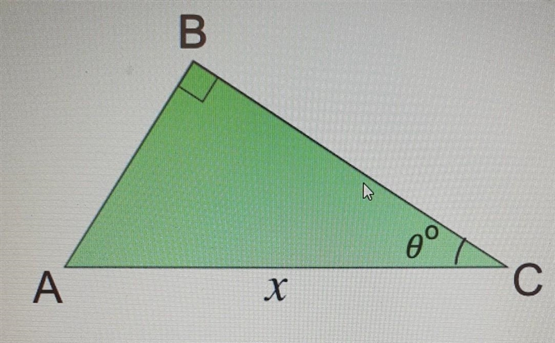 Given that x = 7.4 m and 0 = 26°, work out AB rounded to 3 SF. B o A С x х The diagram-example-1