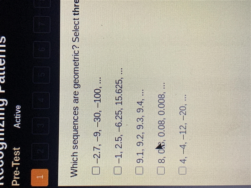 I need this solve really fast. Which sequences are geometric? Select three options-example-1