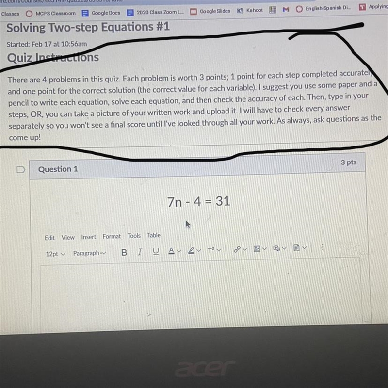 Help me please please like right now the instructions are circled on the top of the-example-1