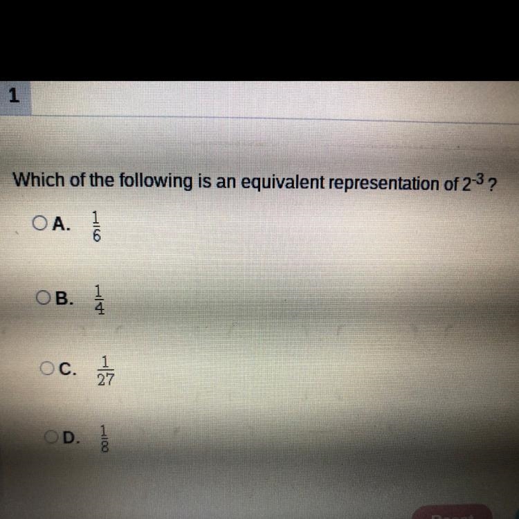 Which of the following is an equivalent representation?-example-1