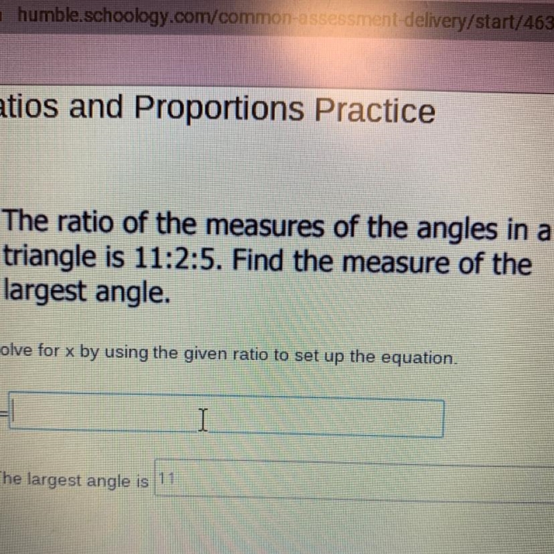 Solve for X by using te given ratio to set up the equation-example-1