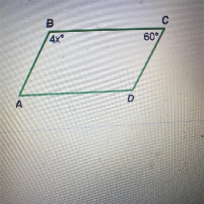 What is the value of x for the parallelogram year shown?-example-1