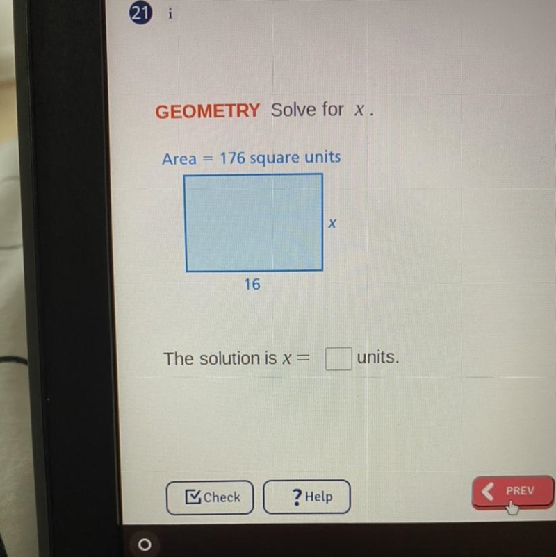 The area is 176 square units I need help-example-1