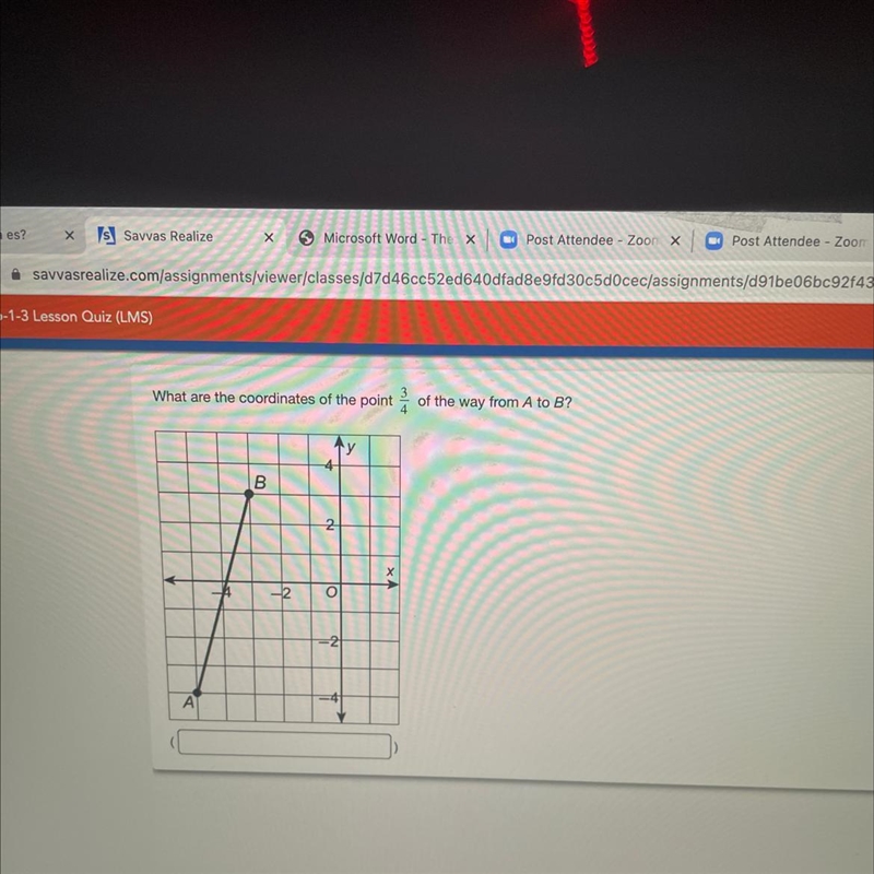 What are the coordinates of the point 3/4 of the way from a to b-example-1