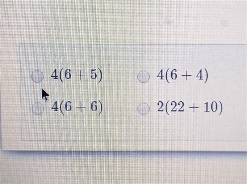 Which expression is equivalent to 24 + 20​-example-1