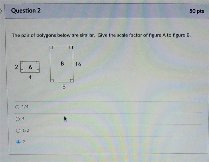 Give the scale factor of figure A to figure B​-example-1