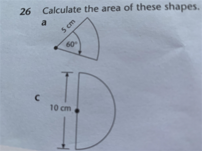 Calculate the area of these shapes. Answer correct to one decimal place: Working out-example-1