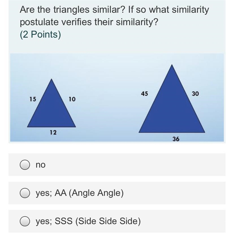 Triangle similarity and congruence! * Pic included-example-1