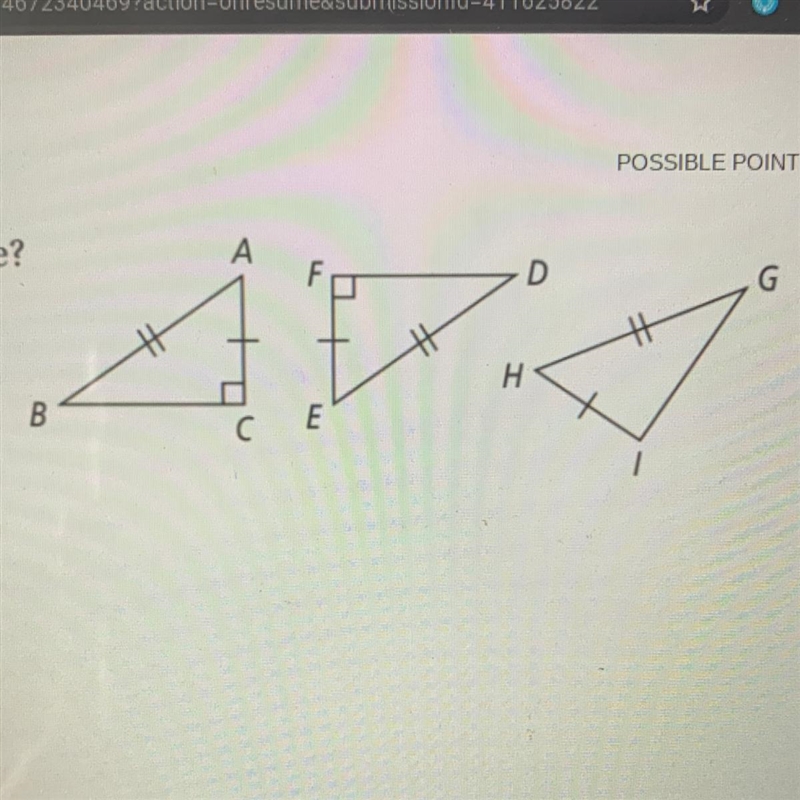 Which of the following statements is true? F) BAC = GHI by SAS. G) DEF = GHI by SAS-example-1